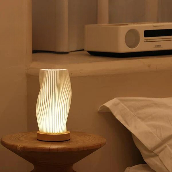 Lampe Wellenkamm | Lumière à motif ondulé, luminosité réglable, décoration moderne pour la maison