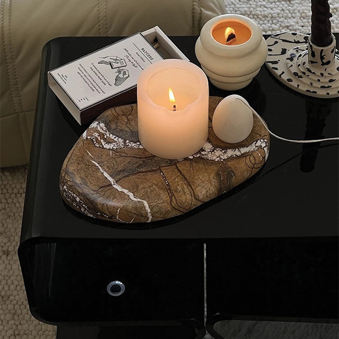 Plateau en Pierre Naturelle de Luxe | Accessoire de Cuisine et de Table en Marbre