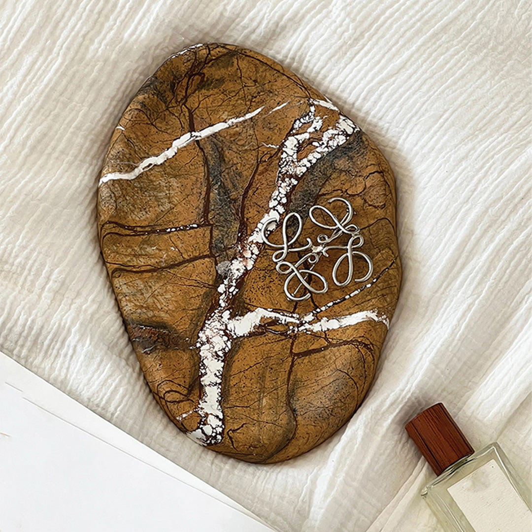 Plateau en Pierre Naturelle de Luxe | Accessoire de Cuisine et de Table en Marbre
