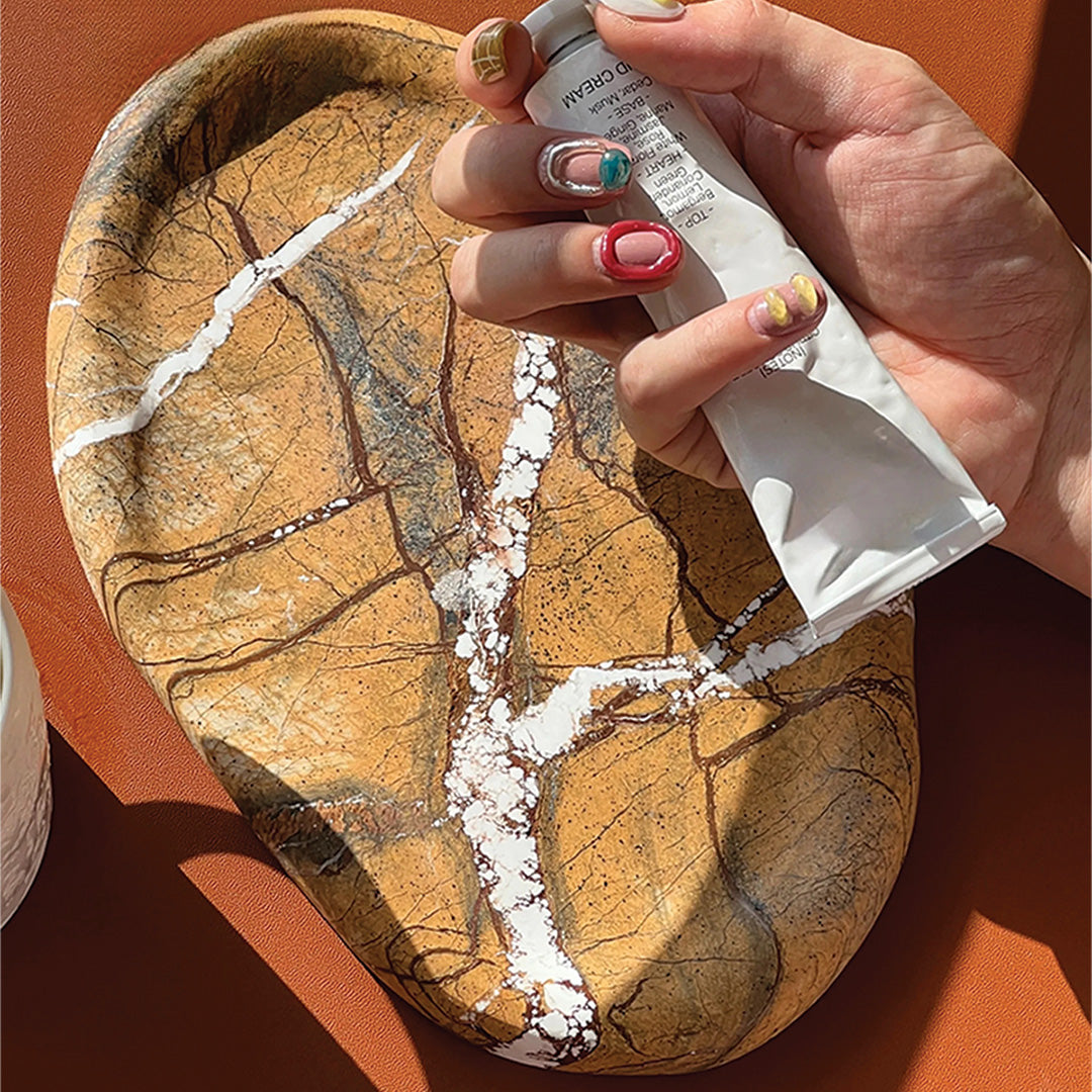 Plateau en Pierre Naturelle de Luxe | Accessoire de Cuisine et de Table en Marbre