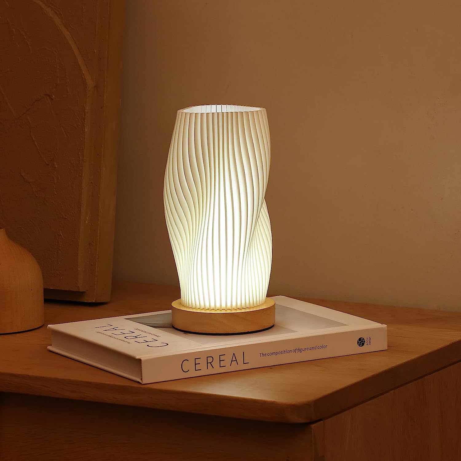 Lampe Wellenkamm | Lumière à motif ondulé, luminosité réglable, décoration moderne pour la maison