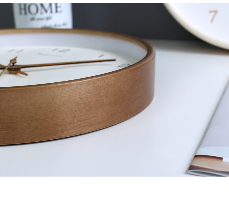 Horloge murale en bois massif analogique Simple pour la maison | Design intemporel et élégant