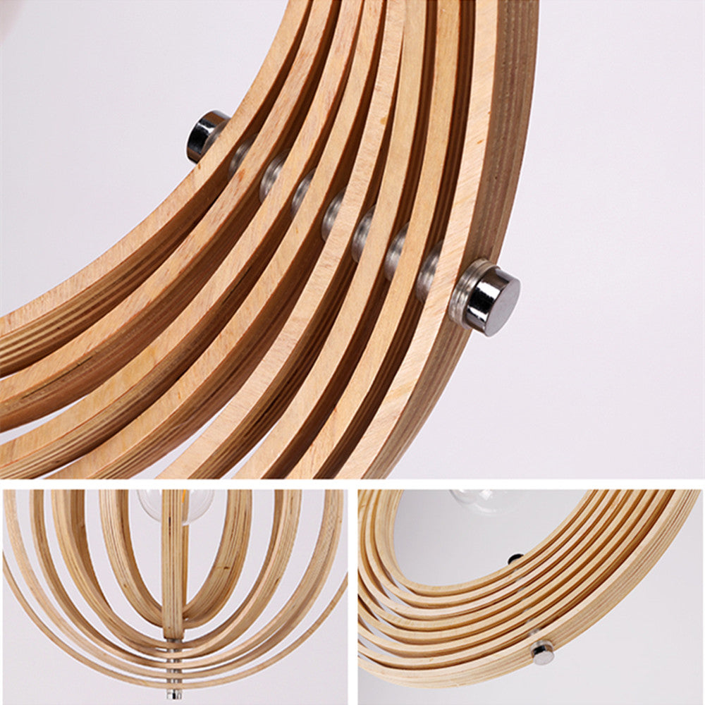 Abat-jours en bois faits main | Éclairage LED style japonais