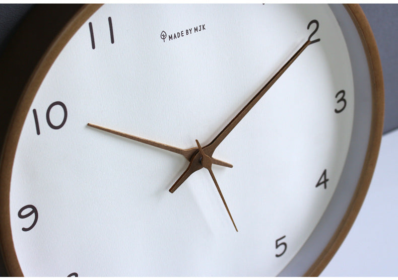 Horloge murale en bois massif analogique Simple pour la maison | Design intemporel et élégant