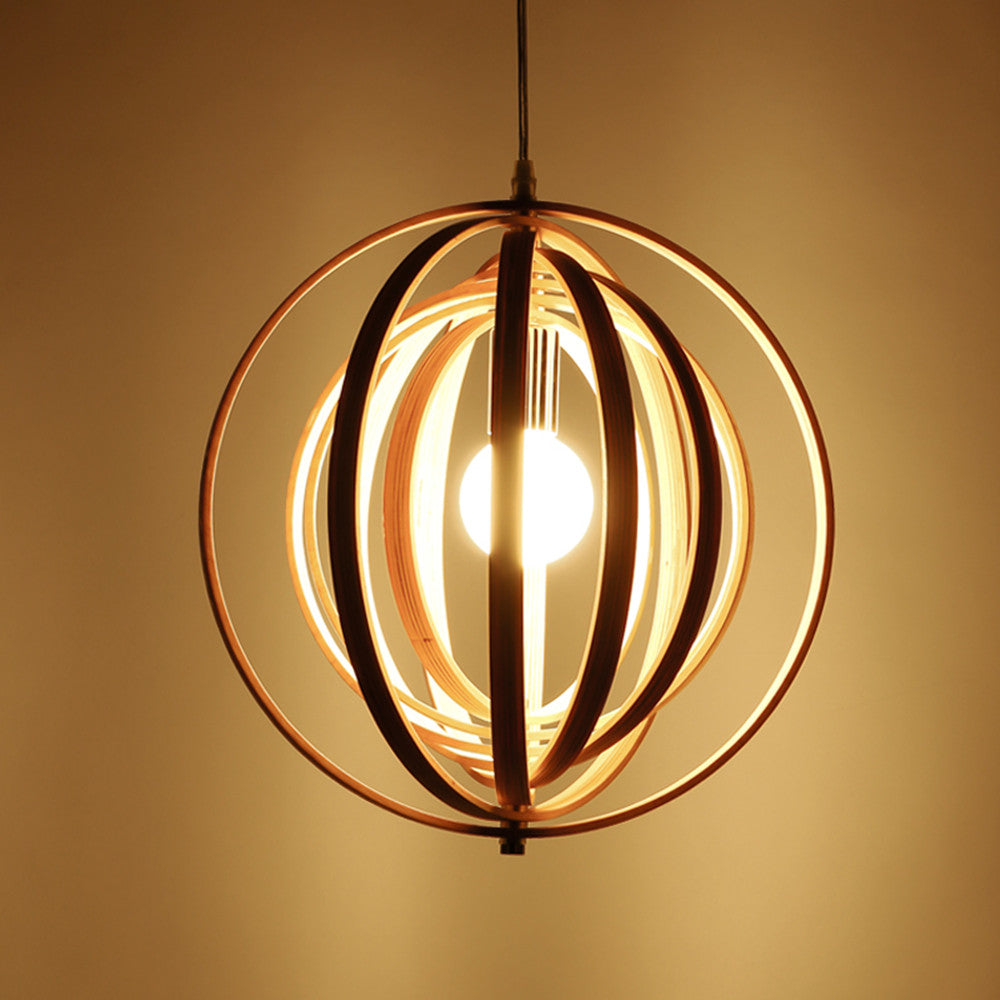 Abat-jours en bois faits main | Éclairage LED style japonais