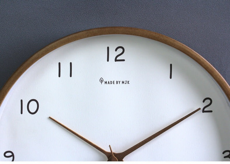 Horloge murale en bois massif analogique Simple pour la maison | Design intemporel et élégant