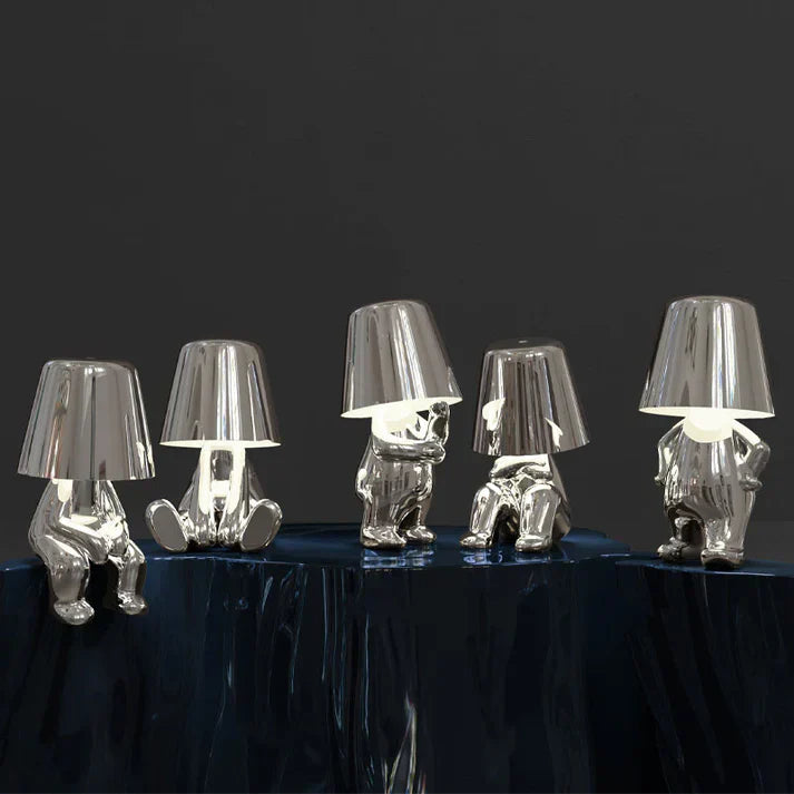 Lampes de table rechargeables USB dorées | Lampes en résine à intensité variable