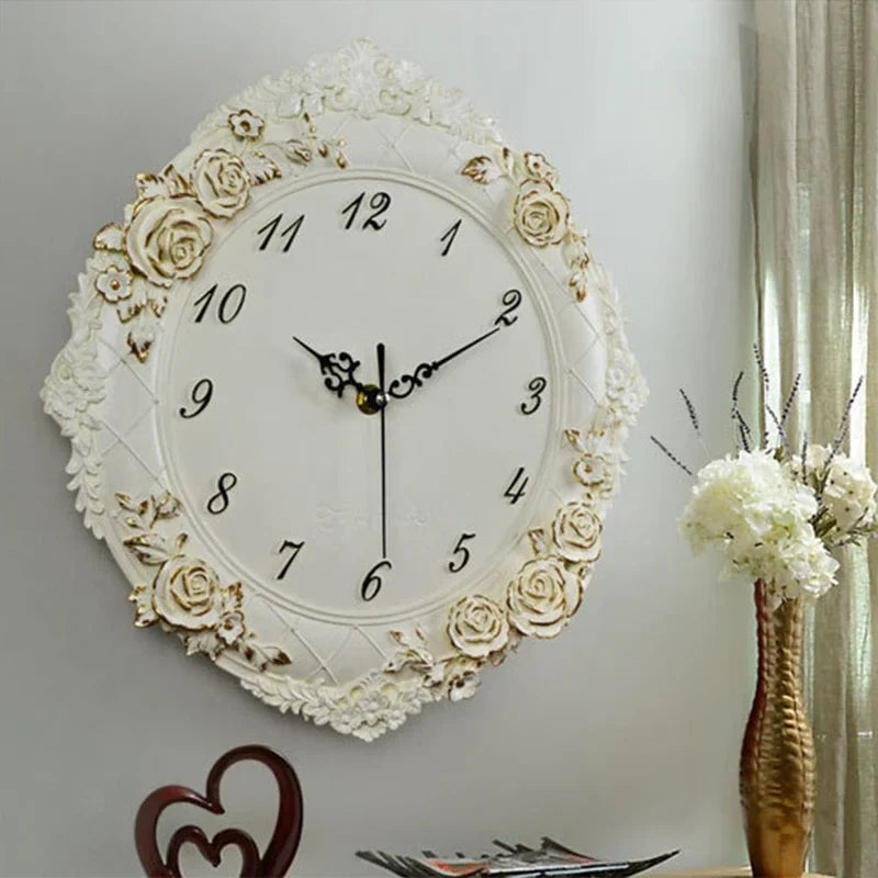 EuroResin - Horloge Murale Fleur Vintage | Élégance florale et charme rétro