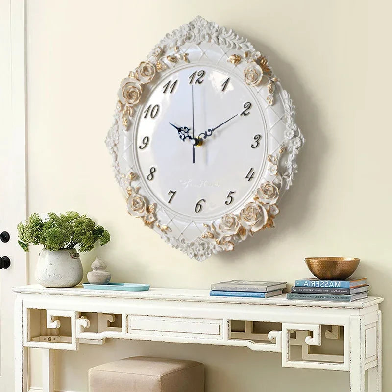 EuroResin - Horloge Murale Fleur Vintage | Élégance florale et charme rétro