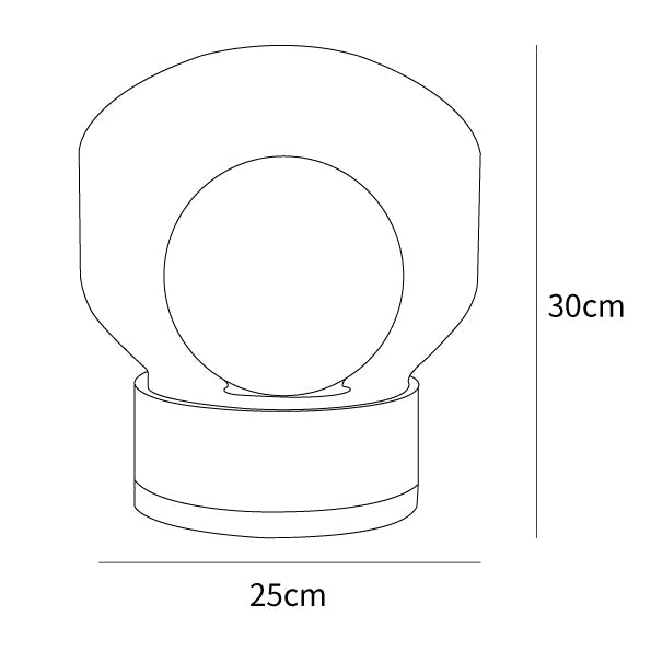 Lampe de table moderne | Base en métal, LED, abat-jour en verre