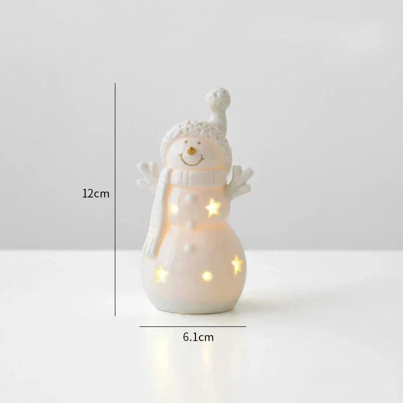 Bonhomme de neige lumineux - Bonhomme de neige en céramique éclairant