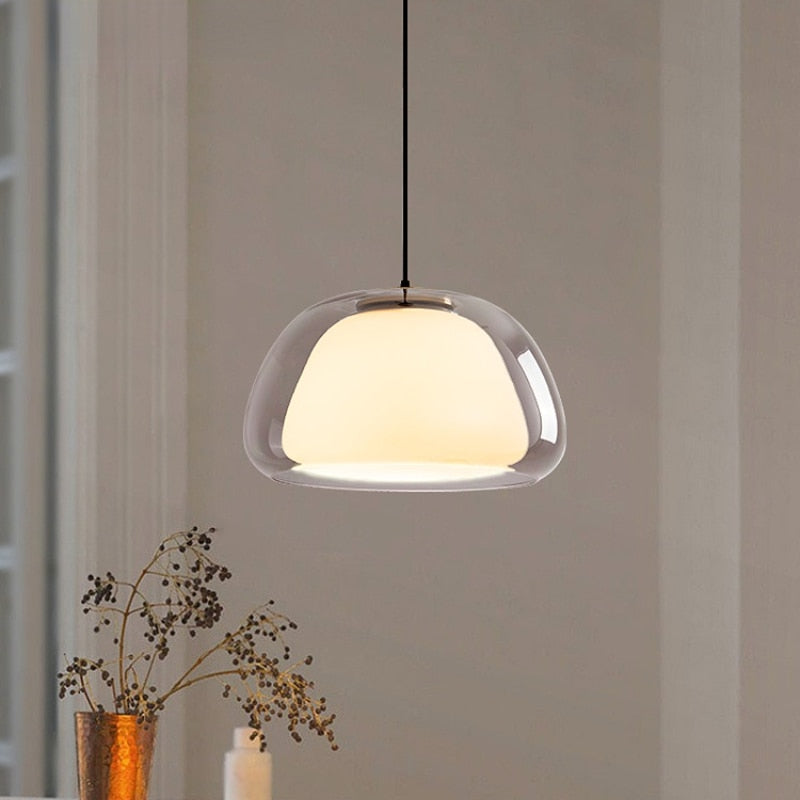 Suspensions LED modernes | Éclairage à dôme en verre réglable