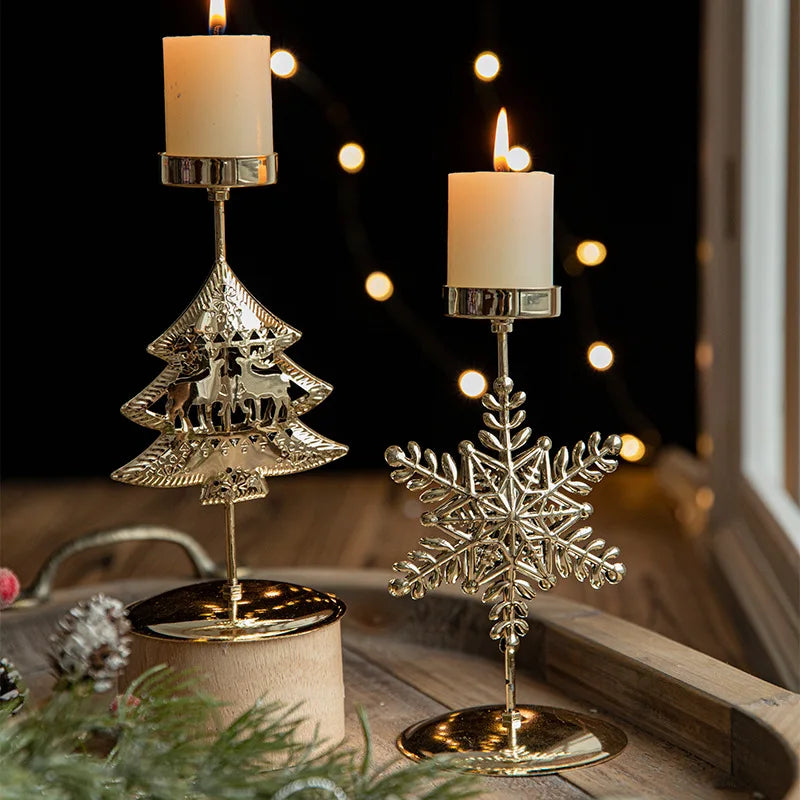 Glow - Support de bougie en forme d'étoile et d'arbre de Noël