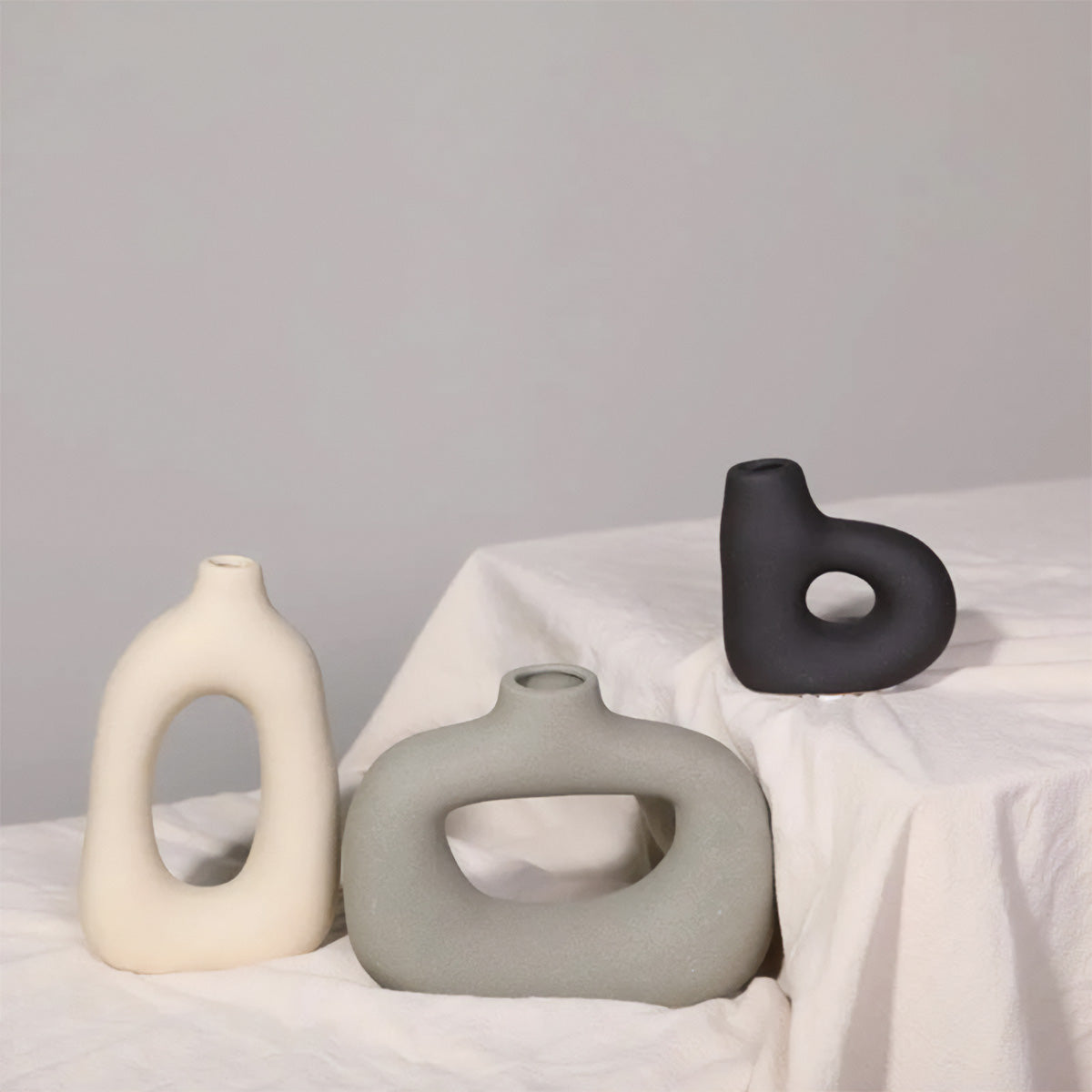 Vases en céramique givrés | Décorations de table classiques et post-modernes