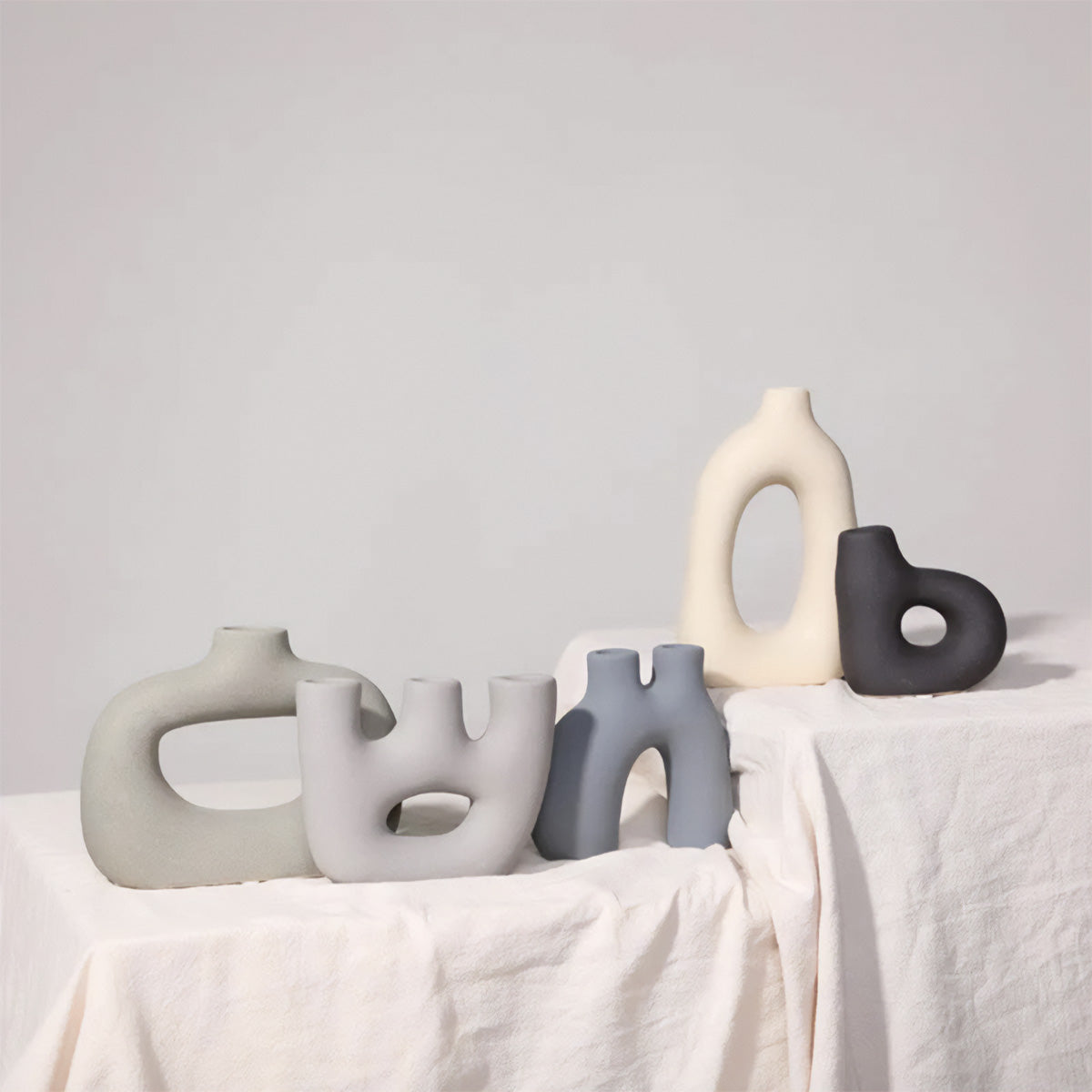 Vases en céramique givrés | Décorations de table classiques et post-modernes