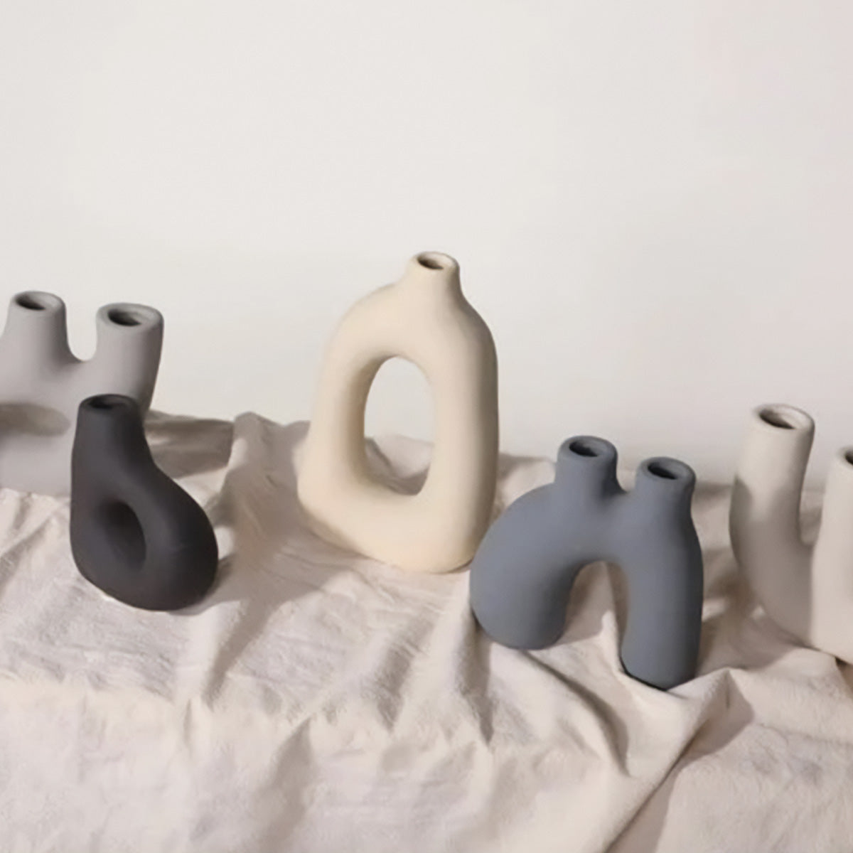 Vases en céramique givrés | Décorations de table classiques et post-modernes