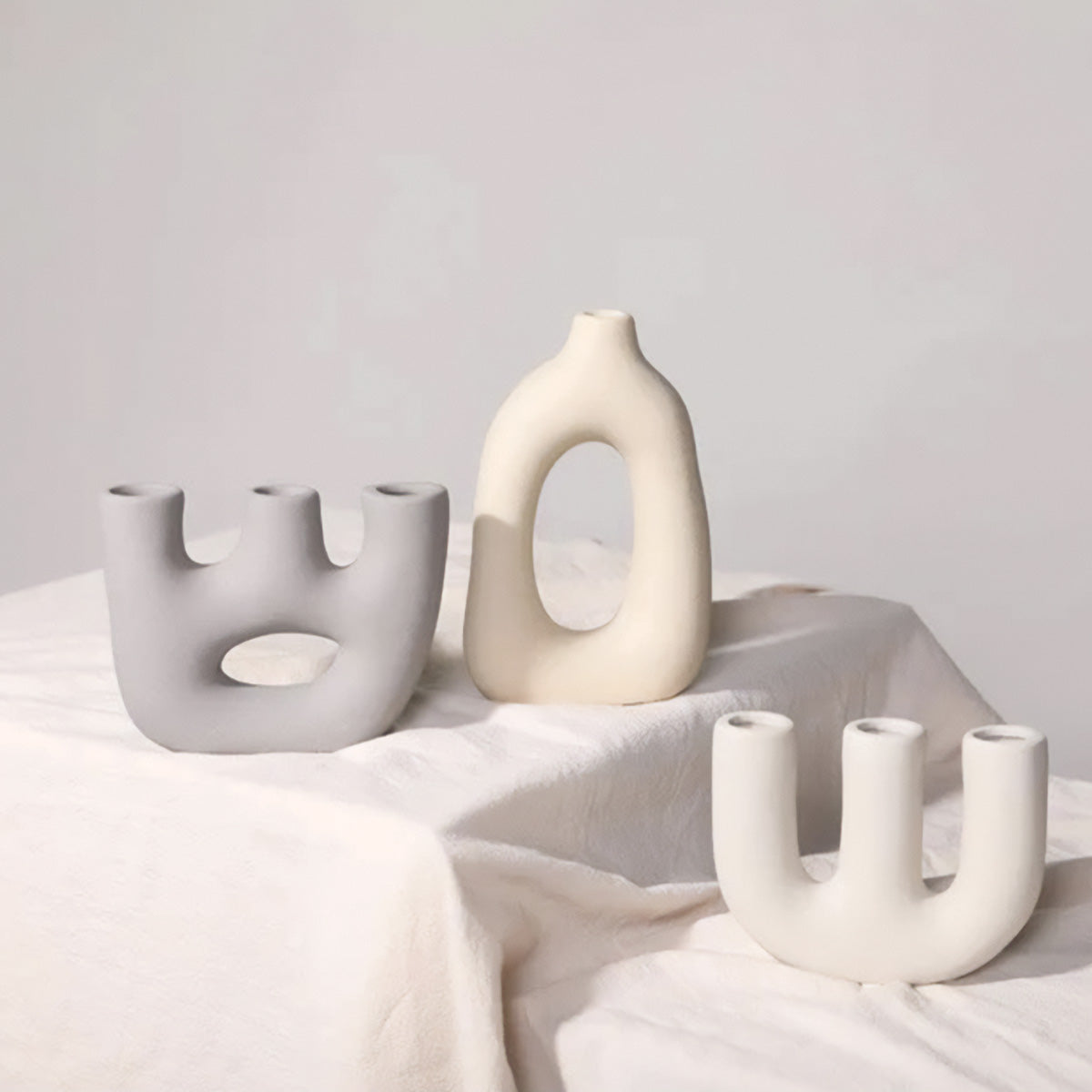 Vases en céramique givrés | Décorations de table classiques et post-modernes