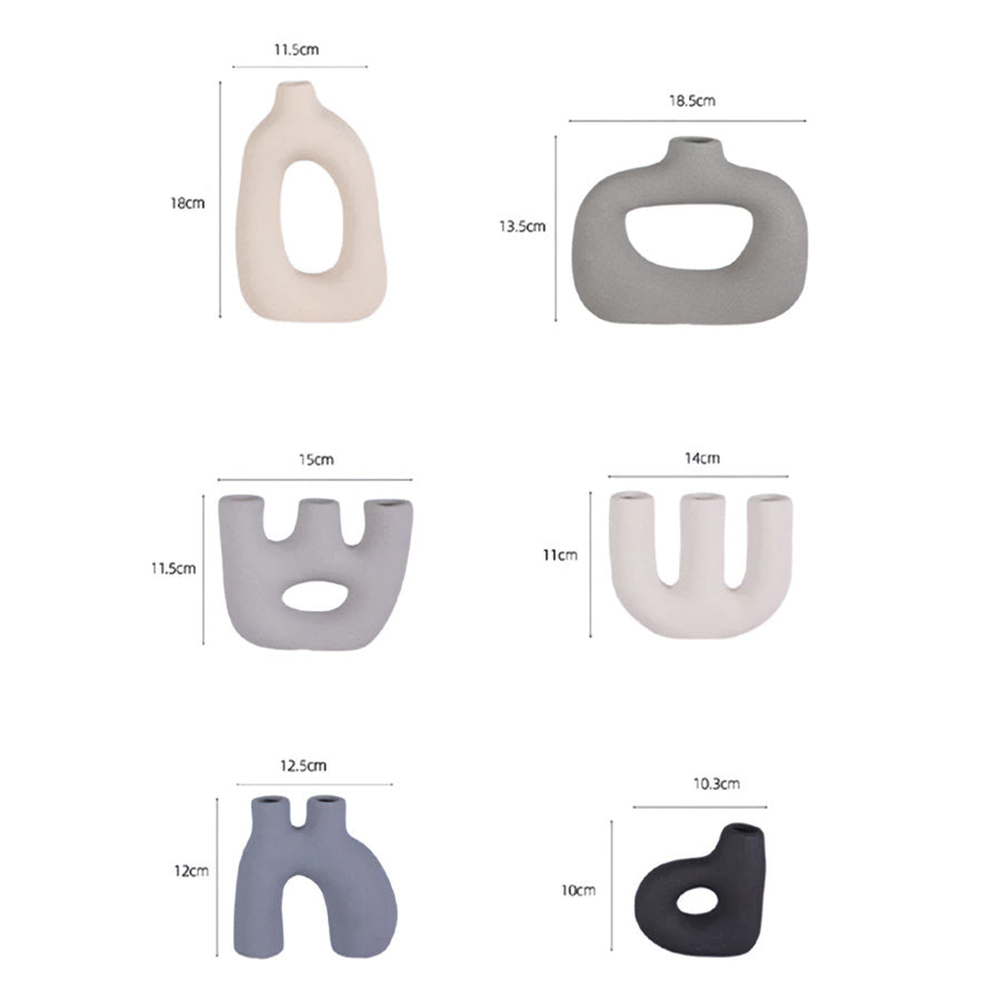 Vases en céramique givrés | Décorations de table classiques et post-modernes