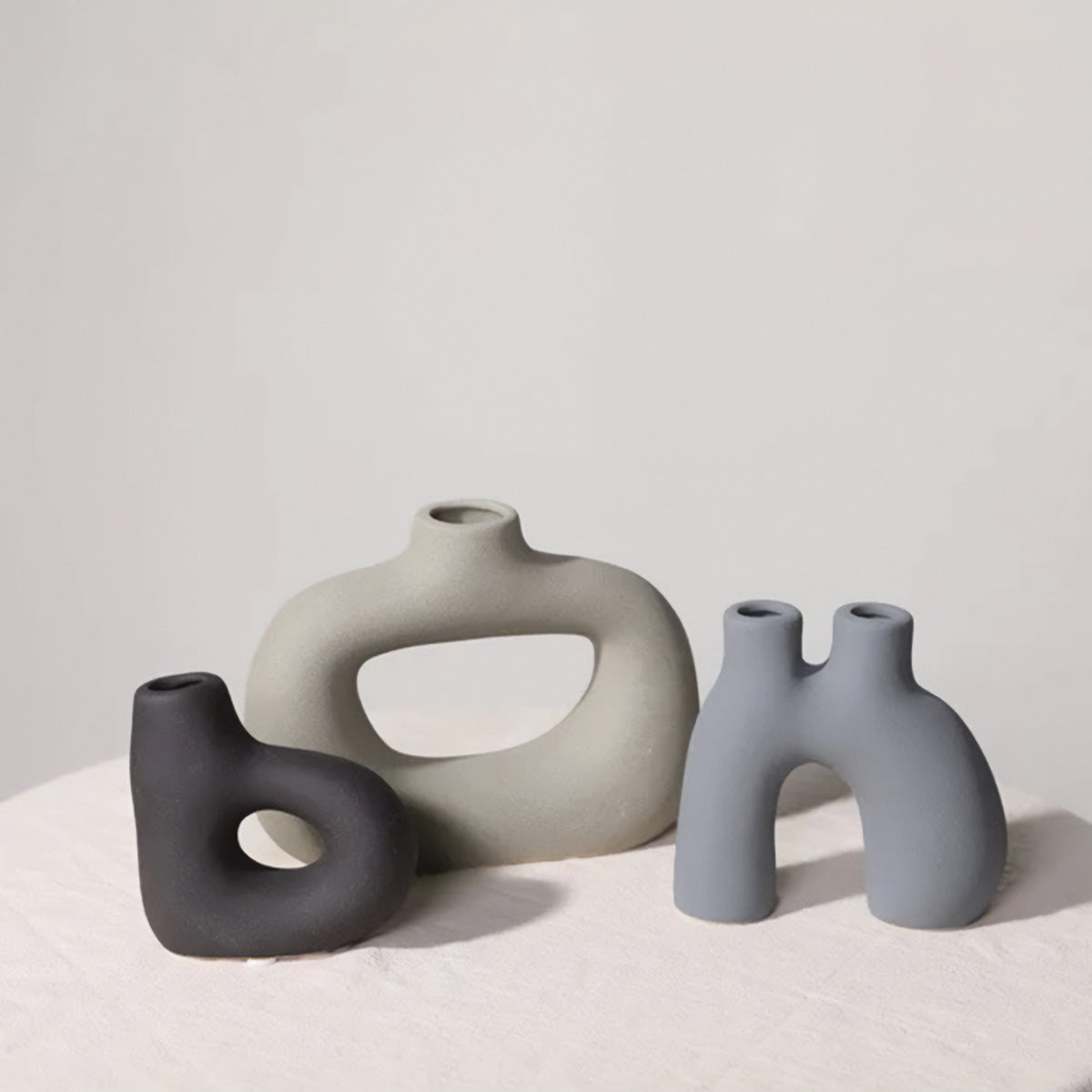 Vases en céramique givrés | Décorations de table classiques et post-modernes