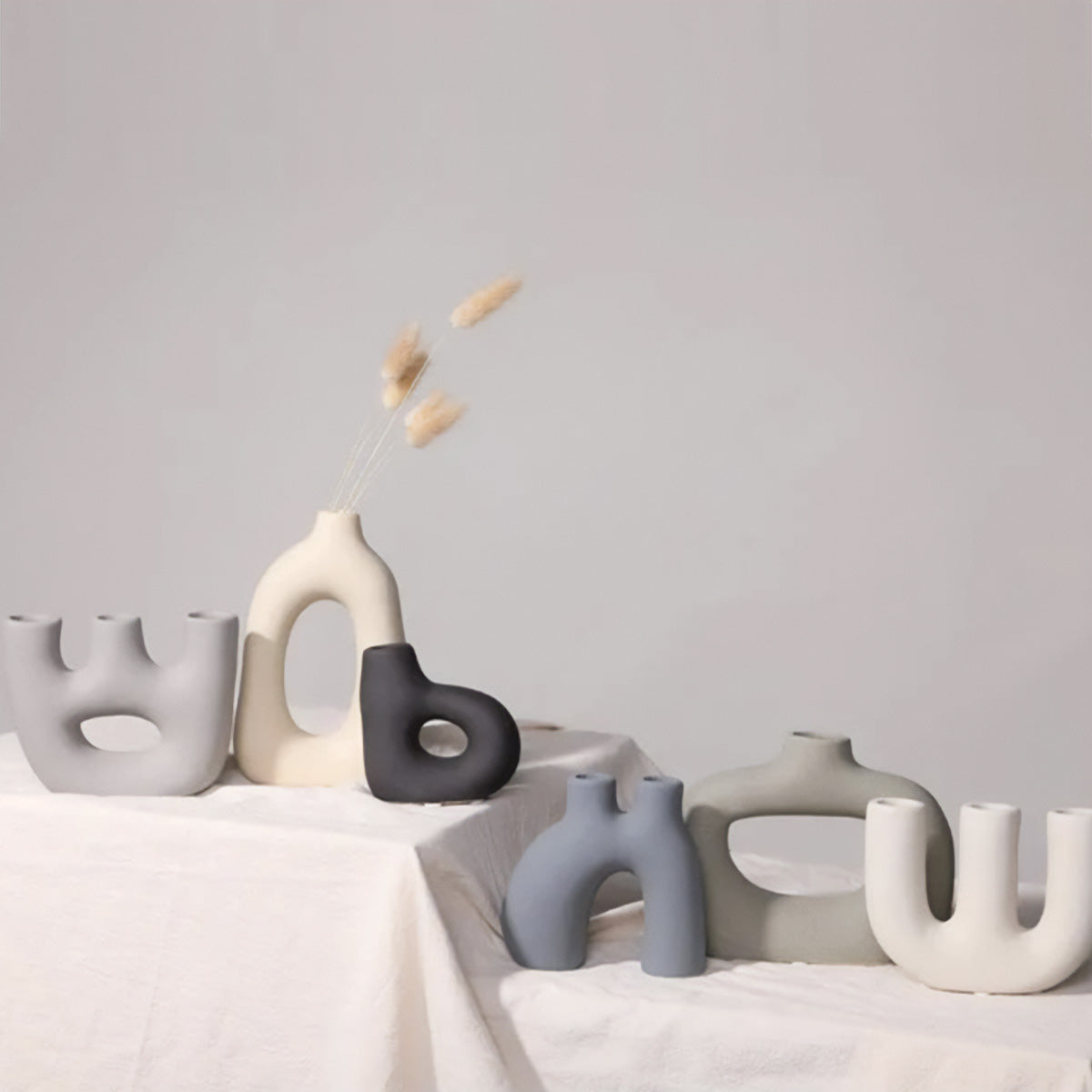 Vases en céramique givrés | Décorations de table classiques et post-modernes