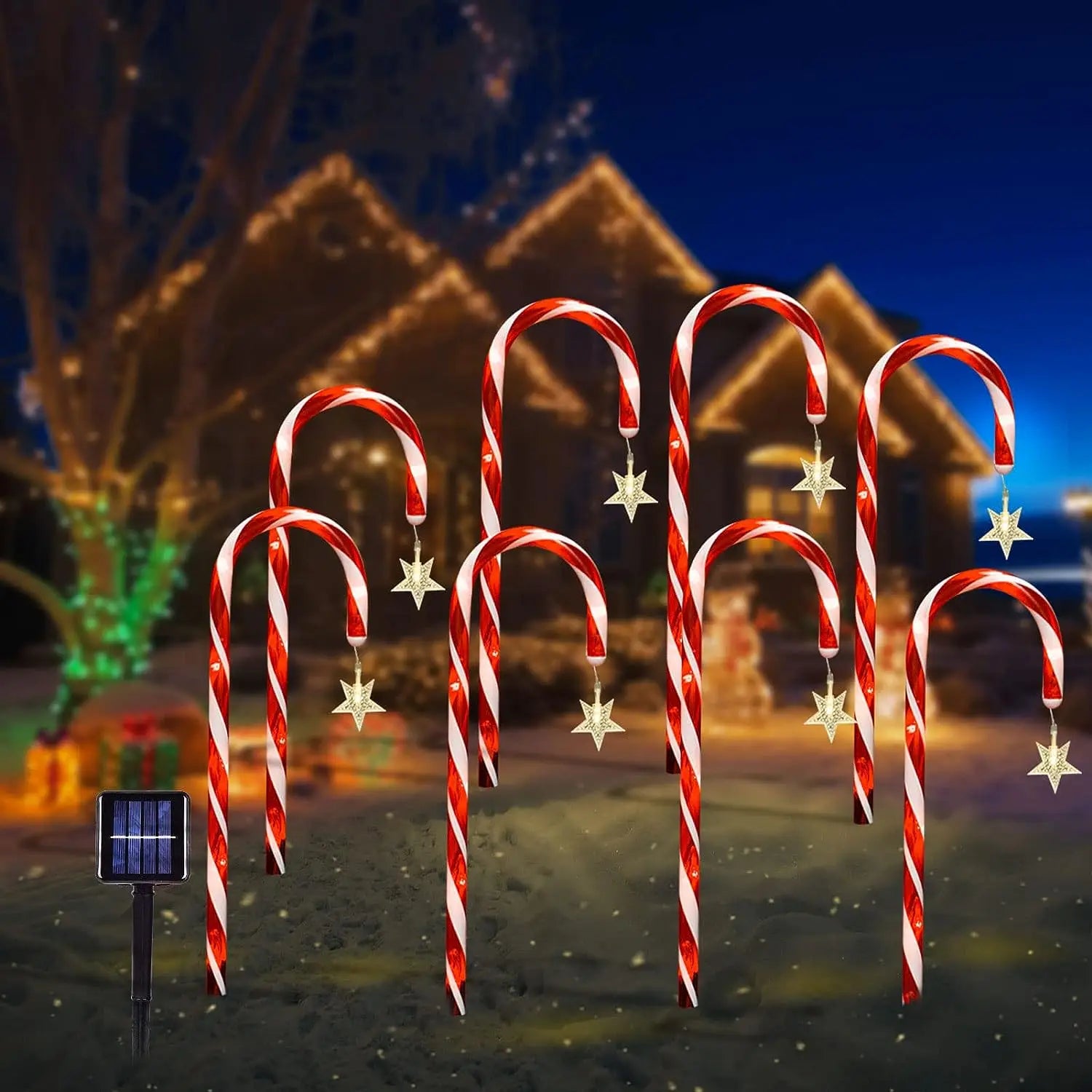 Jardin Étoilé - Lumières en Sucre de Noël pour Pelouse