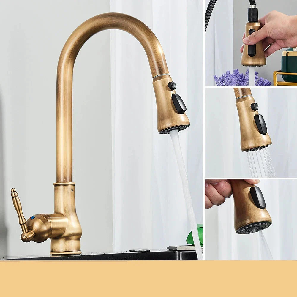 VintageTap – Robinet de cuisine en laiton ancien