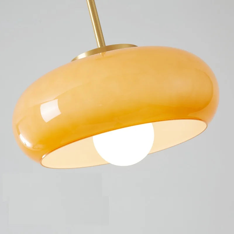 Suspension en verre et cuivre élégante | Ampoule E27 | Moderne nordique
