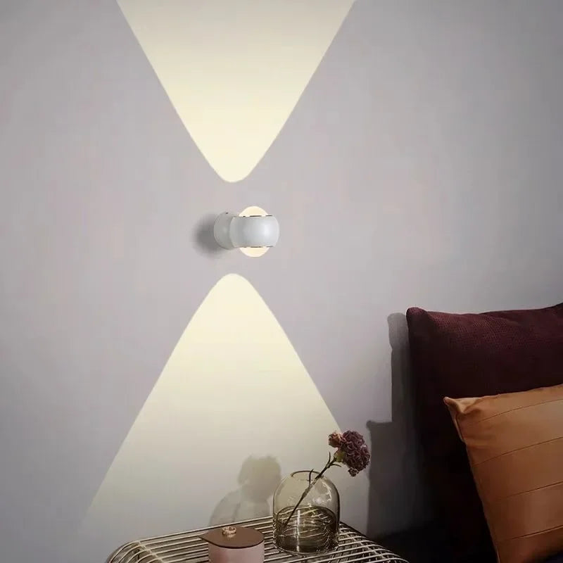 Lampe murale à double face rotative