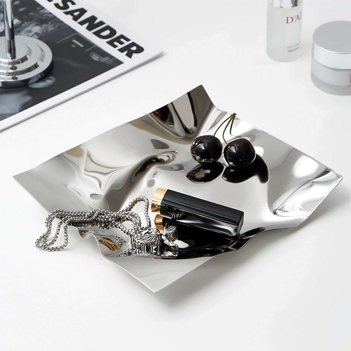 Plateau Décoratif Silvro | Accent Élégant pour Maisons Stylées