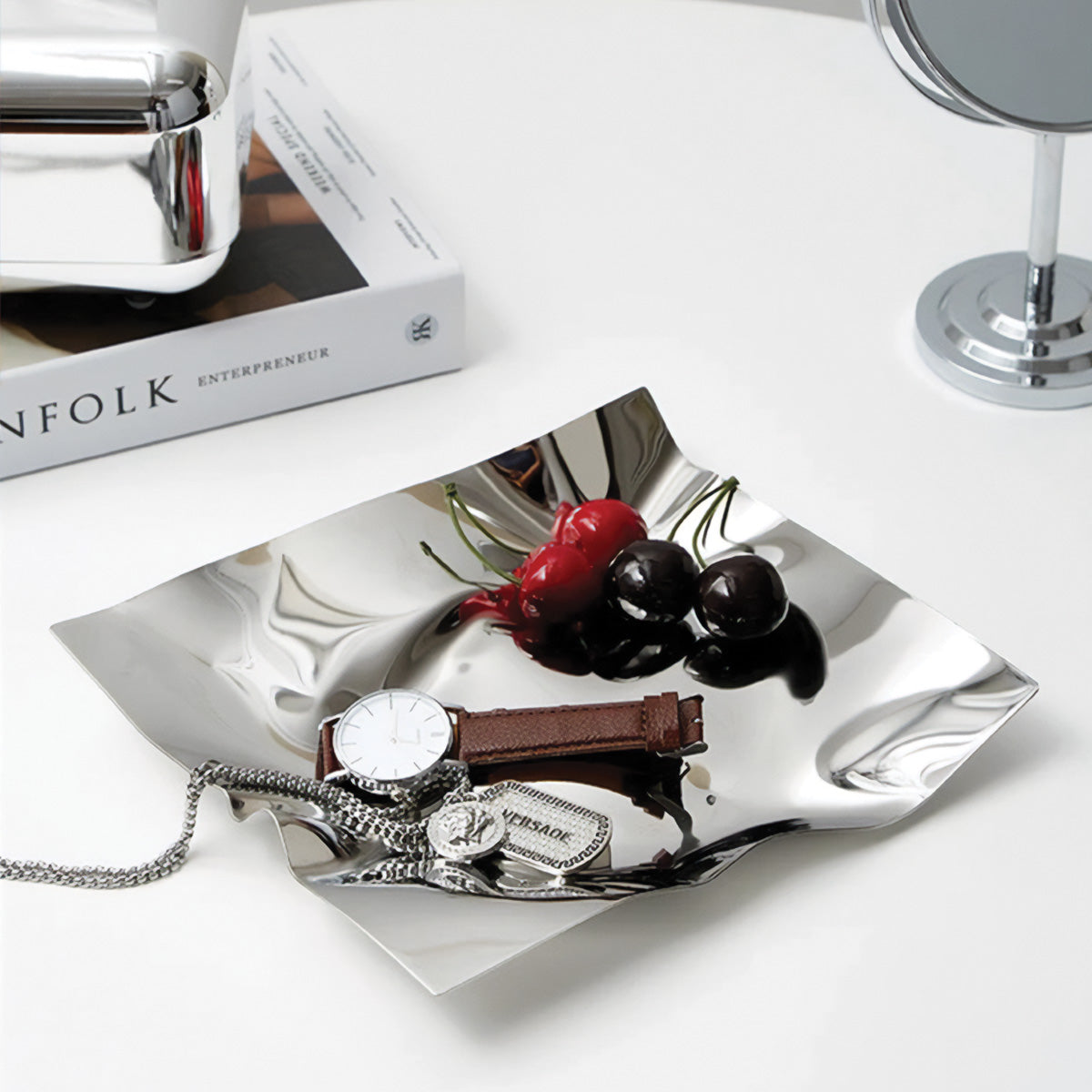 Plateau Décoratif Silvro | Accent Élégant pour Maisons Stylées
