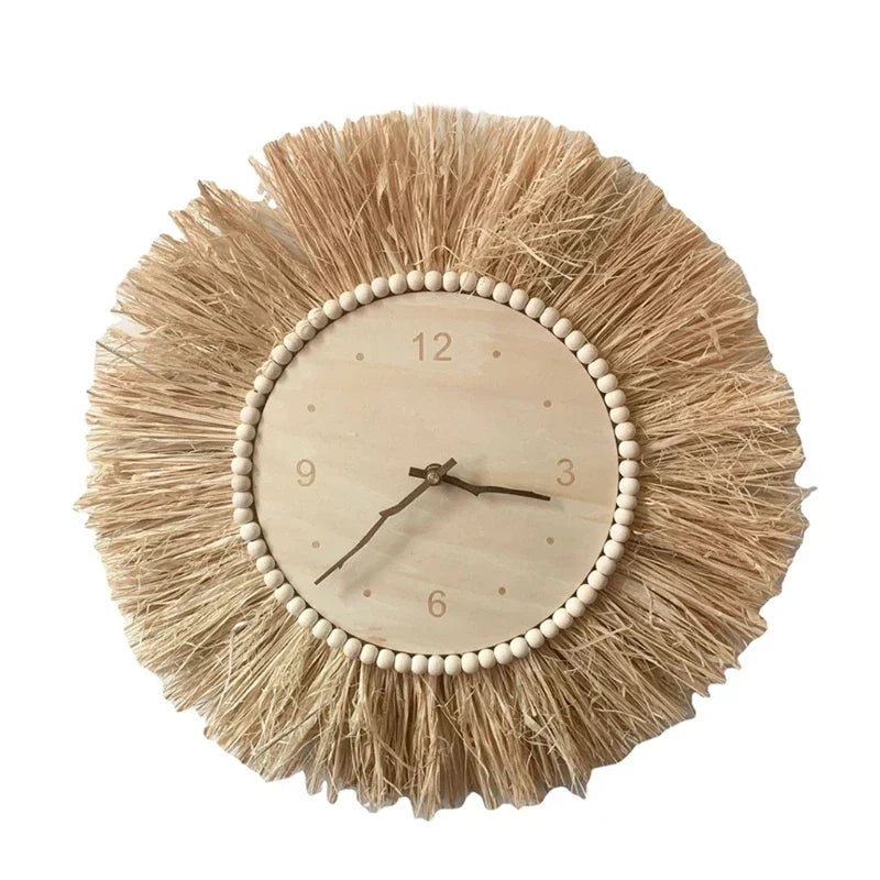 WheatWhirl - Horloge murale en paille