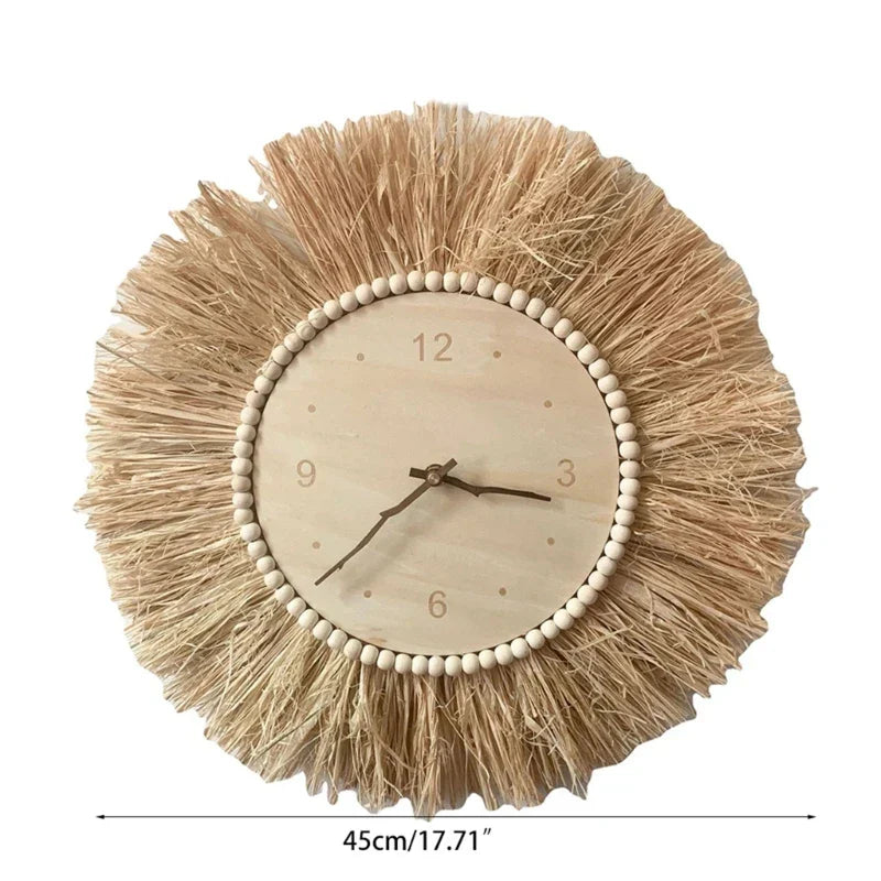 WheatWhirl - Horloge murale en paille