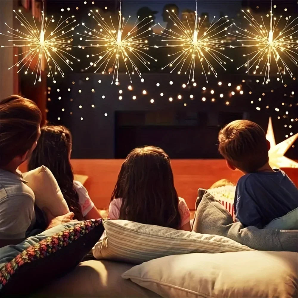 Nébulaglow - Lampe solaire suspendue en forme de feu d'artifice