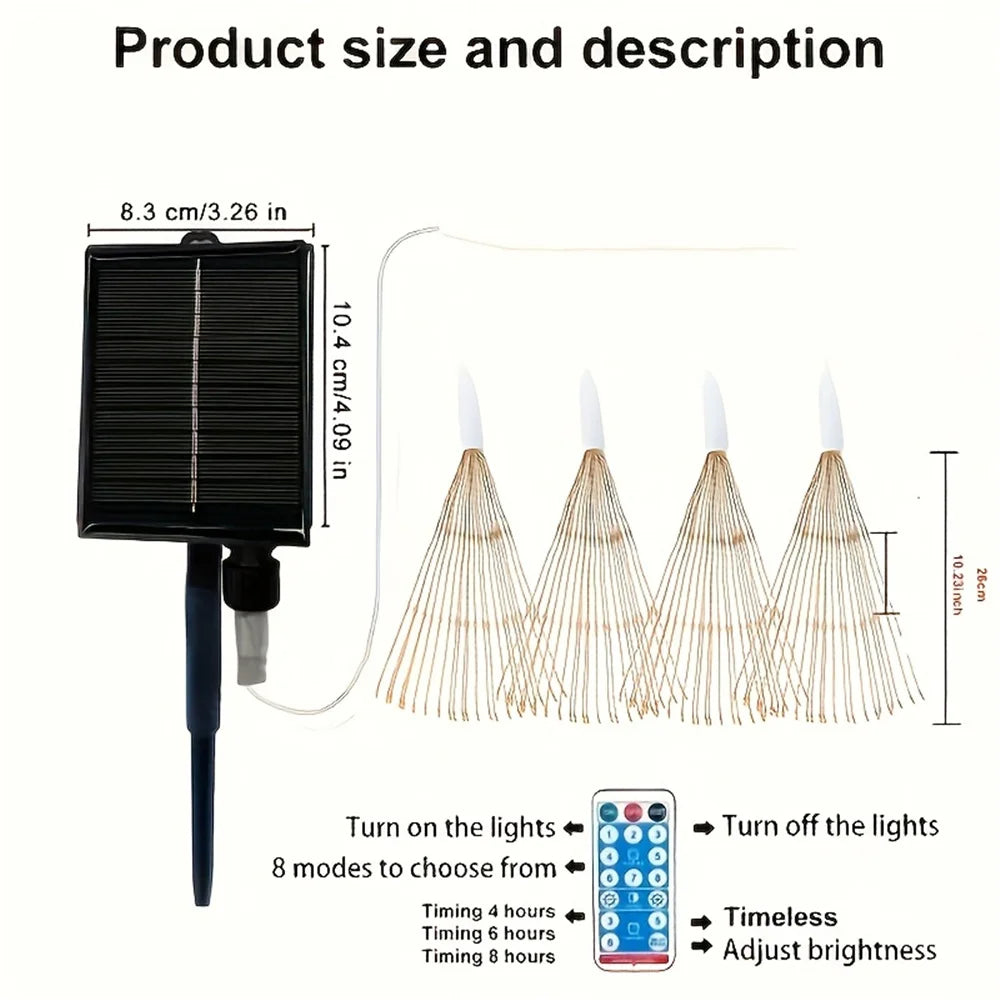Nébulaglow - Lampe solaire suspendue en forme de feu d'artifice