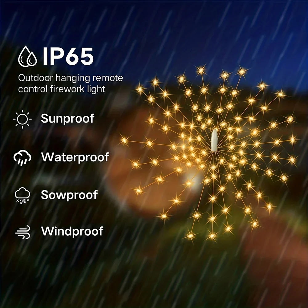 Nébulaglow - Lampe solaire suspendue en forme de feu d'artifice