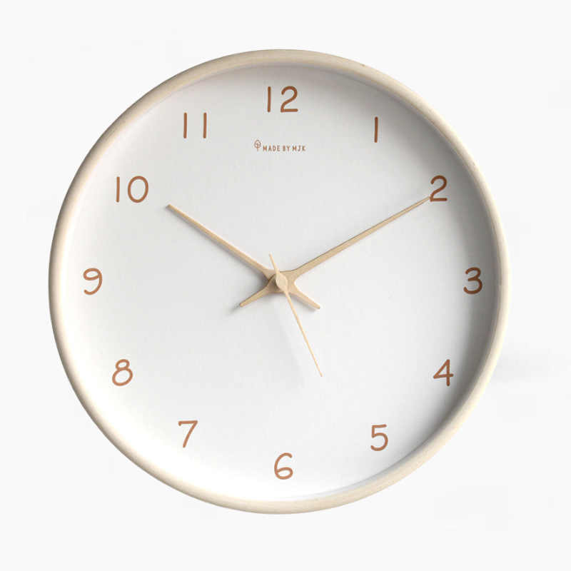 Horloge murale en bois massif analogique Simple pour la maison | Design intemporel et élégant