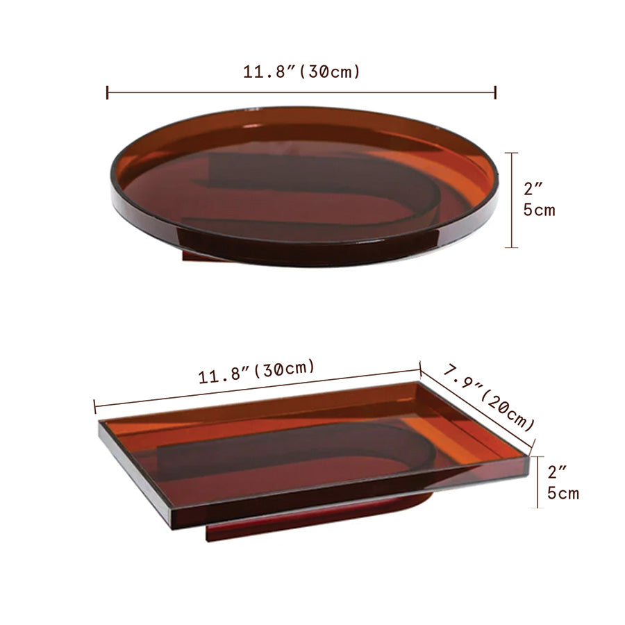 Plateau de Service en Acrylique | Décor Moderne et Bol de Service