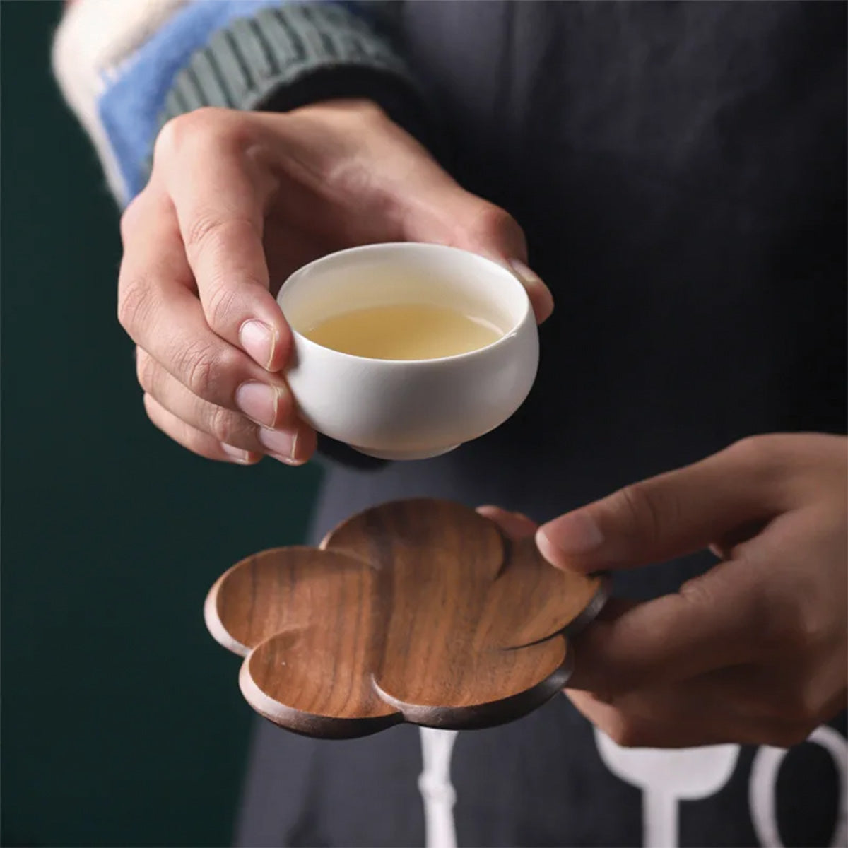 Ensemble de sous-verres en noyer | Sous-verres en noyer élégants pour tables stylées