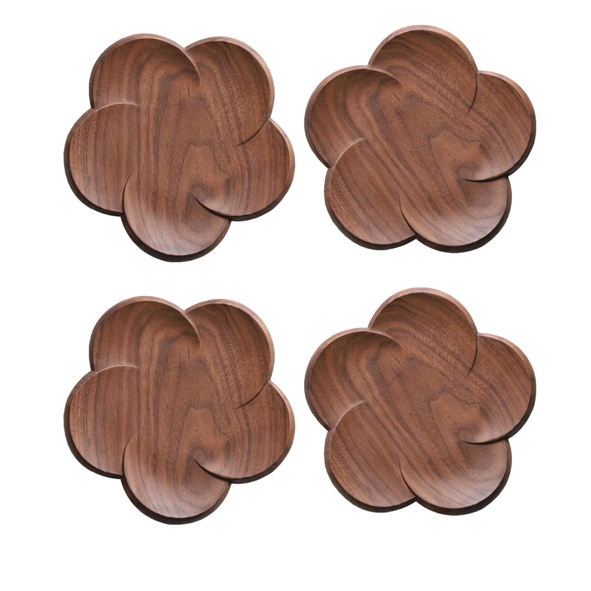 Ensemble de sous-verres en noyer | Sous-verres en noyer élégants pour tables stylées