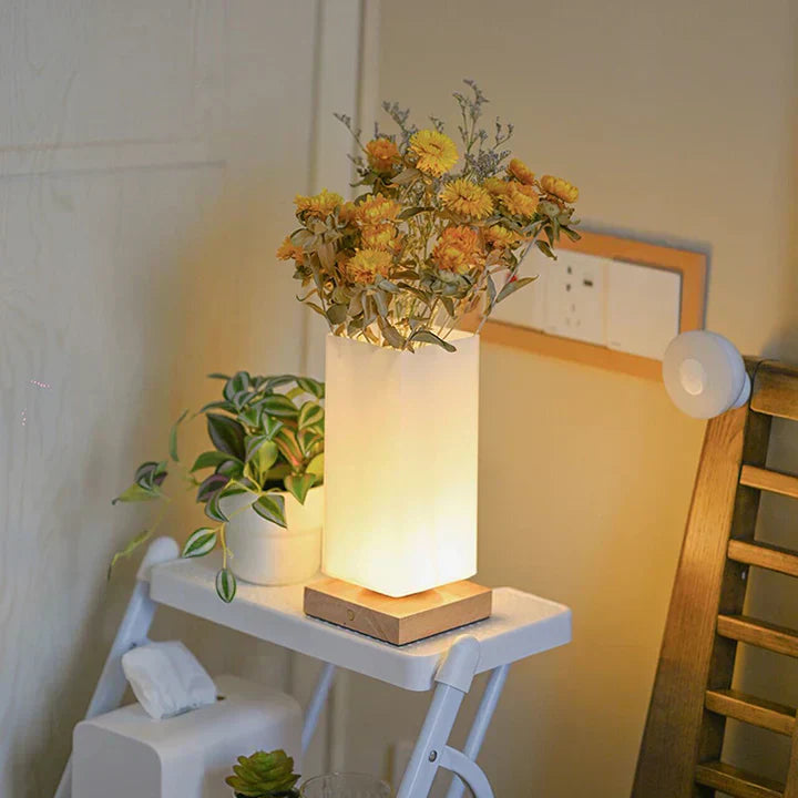Lampe en verre sophistiquée | Design élégant, lumière d'ambiance chaleureuse