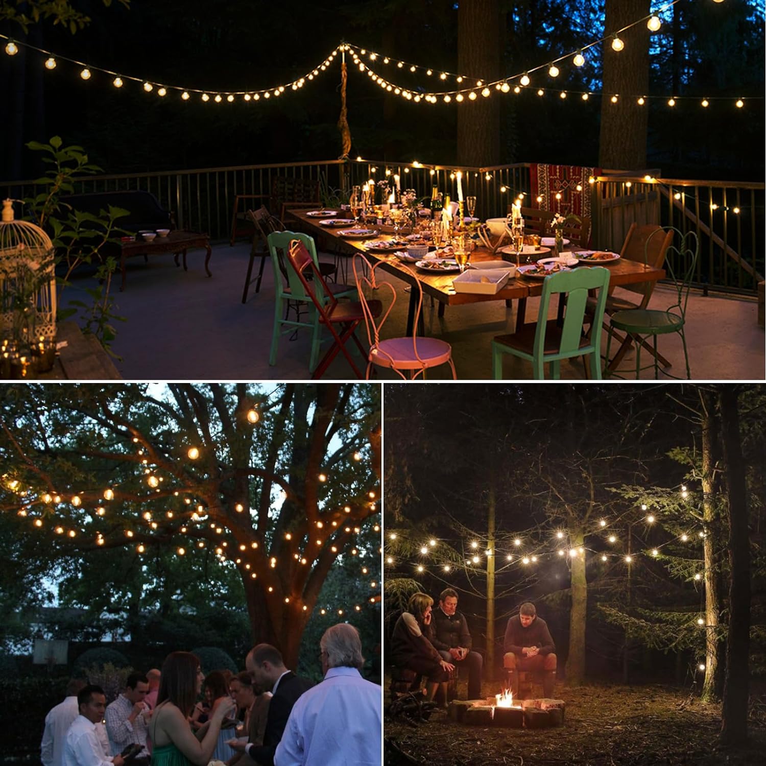 Guirlande lumineuse LED étanche | Blanc chaud et réglable en luminosité