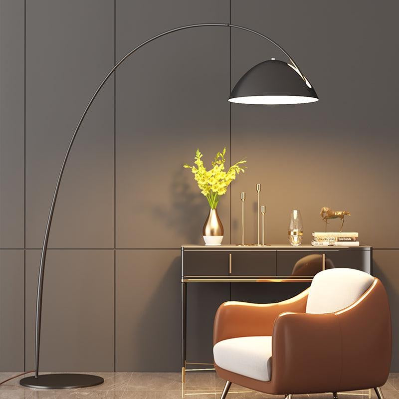 PlumaLight - Lampadaire Arc Courbé | Éclairage LED pour salons élégants