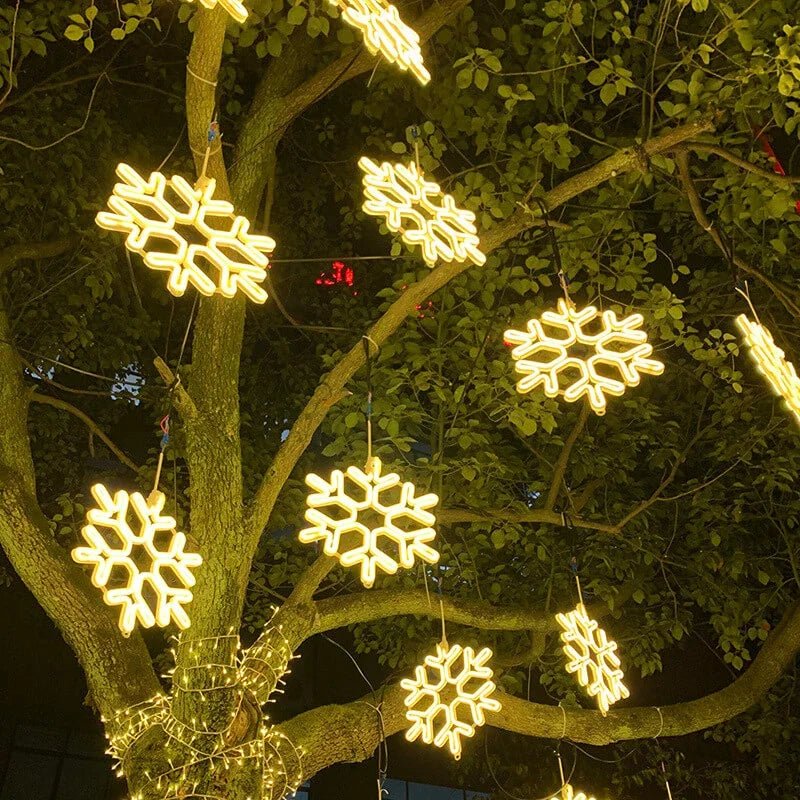 Étoile d'Hiver - Lumières LED Flocon de Neige Étincelant