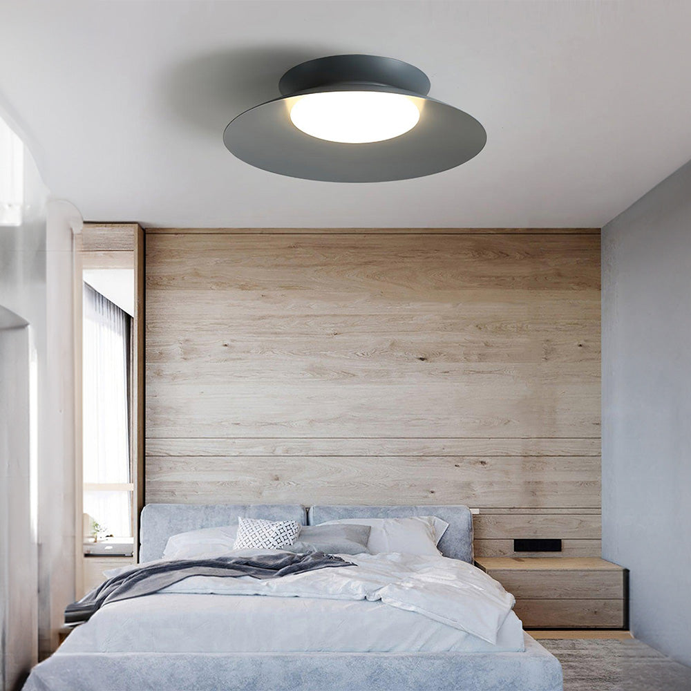 Lampe de plafond en métal élégant en forme de cône | LED intégrée, galvanisée et design contemporain