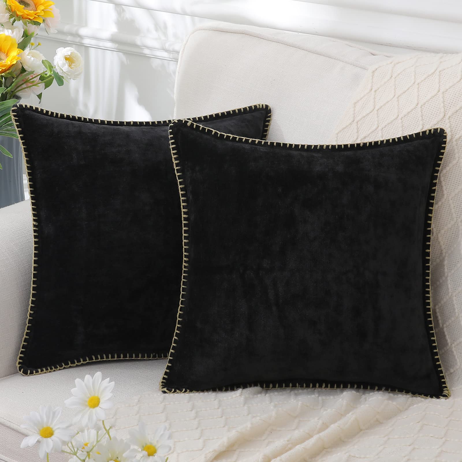 LuminaLuxe - Housse de coussin en chenille
