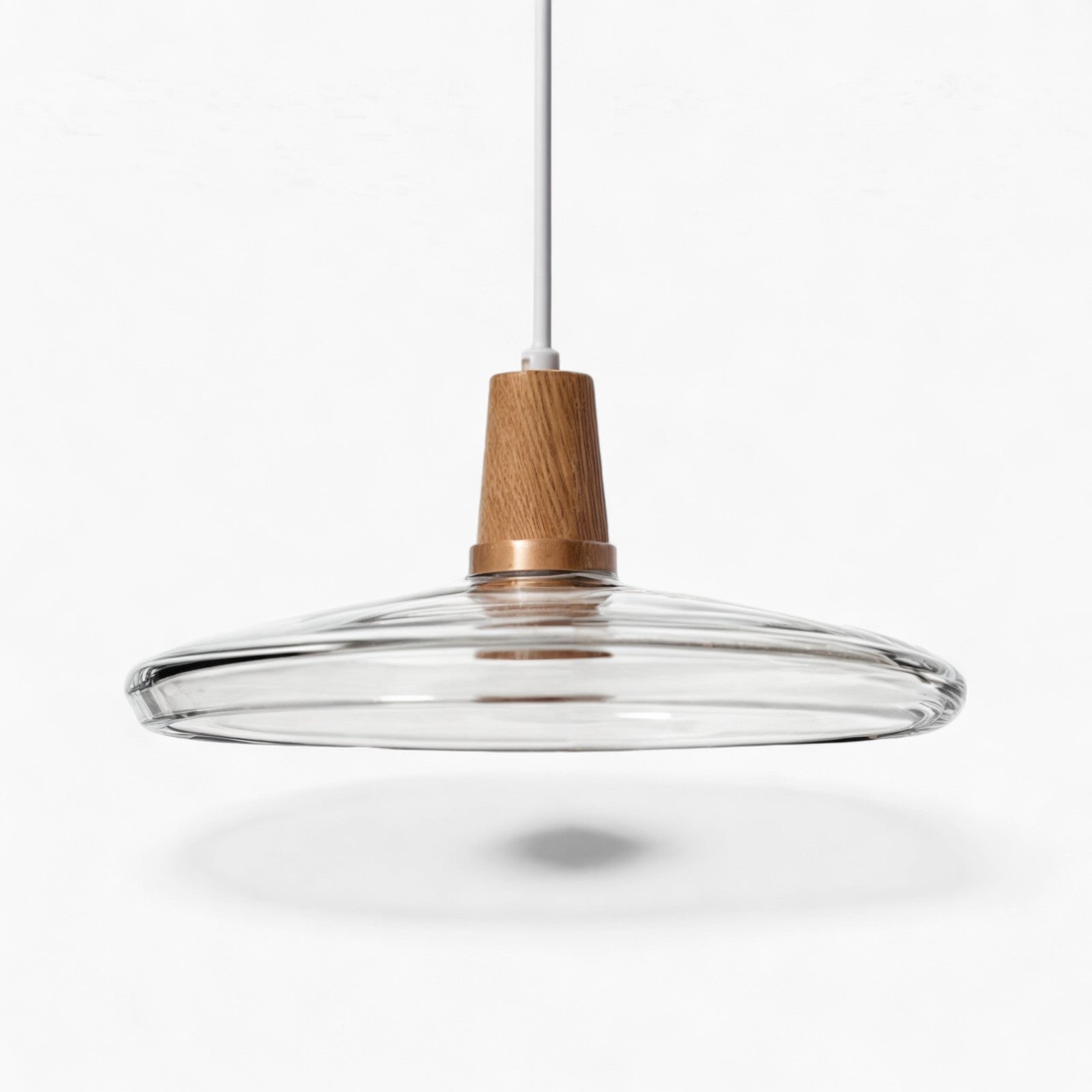 Luminaires suspendus en verre nordique moderne | Transparent et ambre avec base en bois