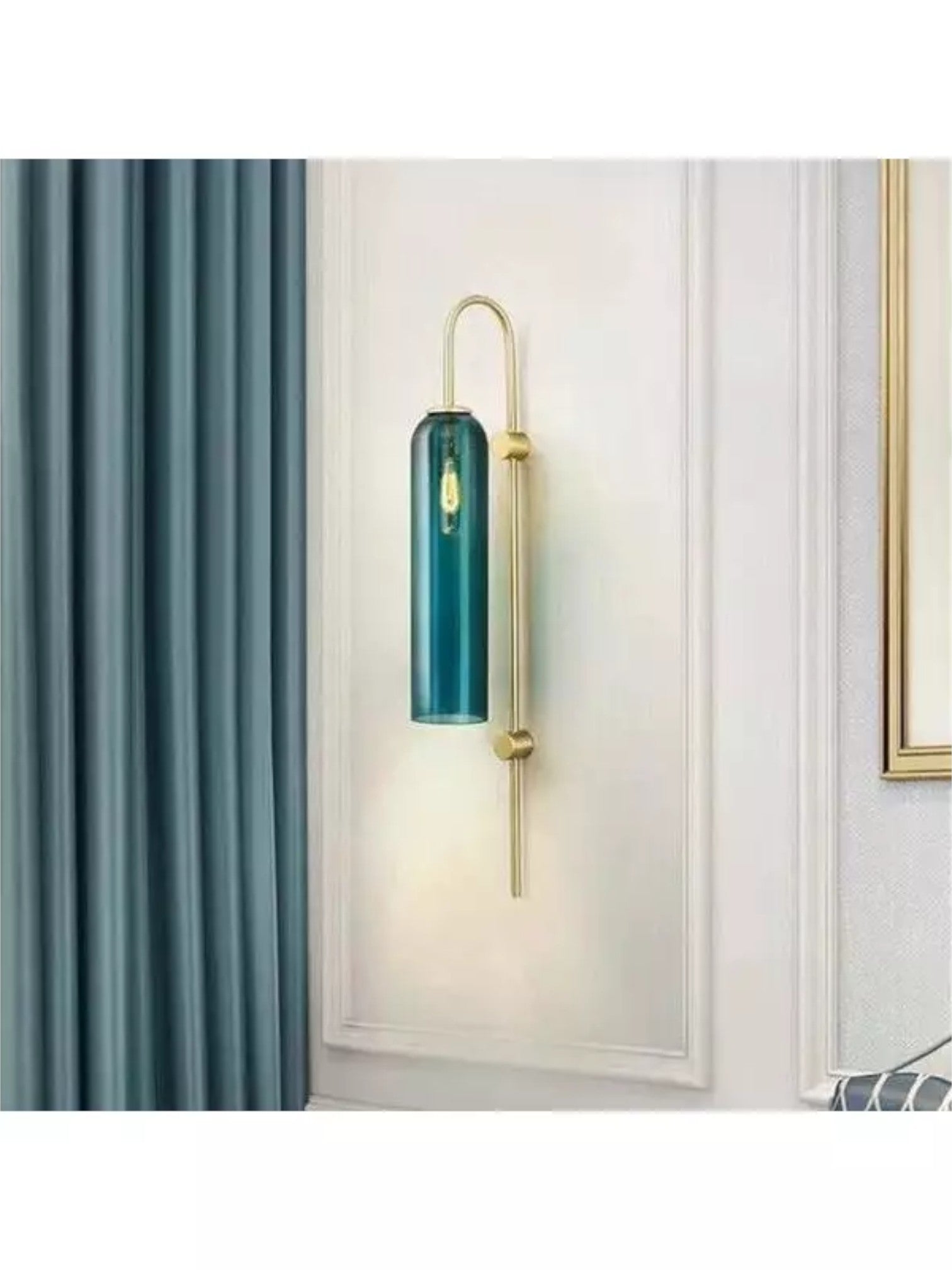 Appliques murales en laiton moderne | Vert sapin et blanc mat, éclairage LED à double diffusion