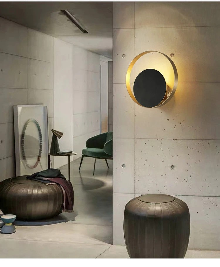 Luminaires muraux nordiques en or et noir | Design en métal câblé, LED G9, abat-jour orientable vers le haut et vers le bas