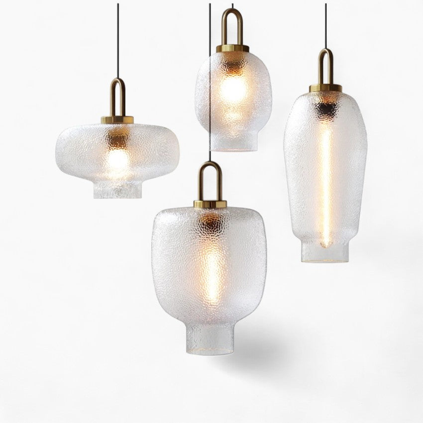 Suspension en verre et laiton moderne | Éclairage rustique élégant
