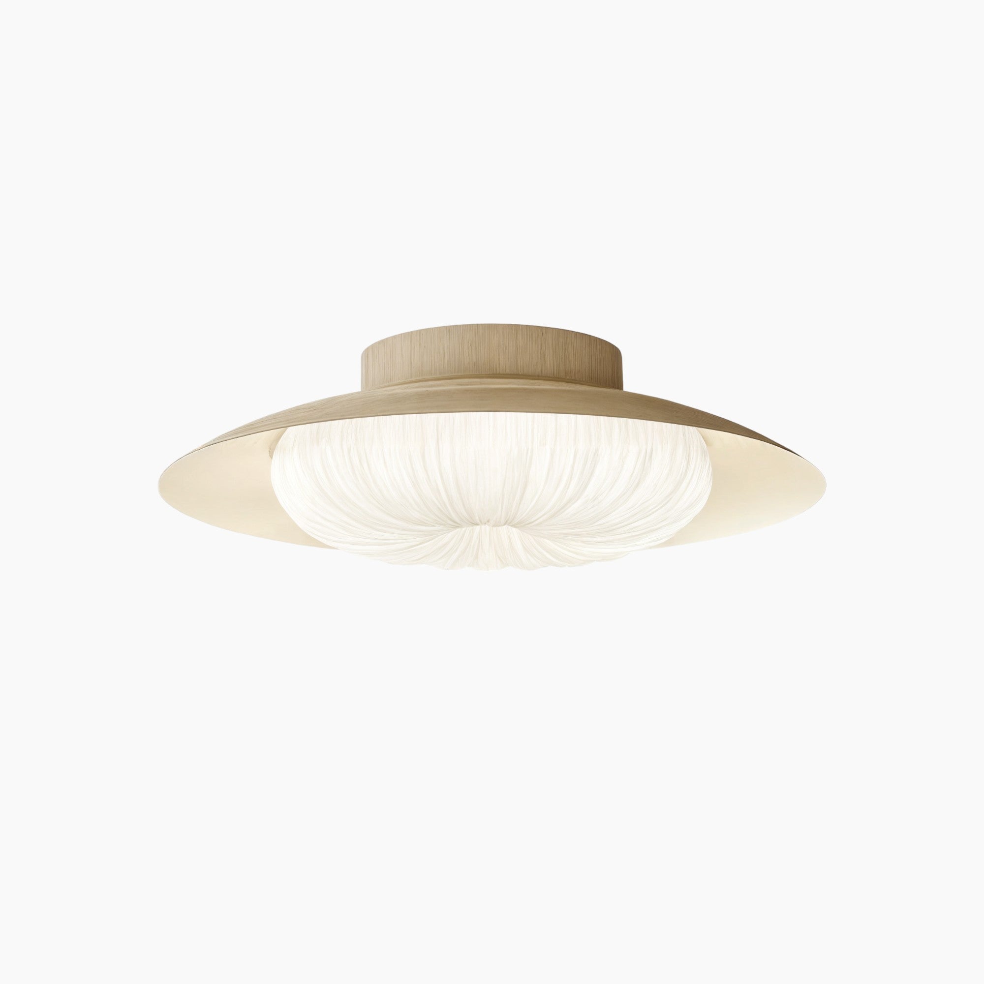 CremaLume - Plafonnier Moderne Crème | Design semi-encastré compatible LED